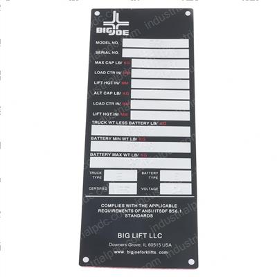 Picture of Nameplate - Pallet Truck