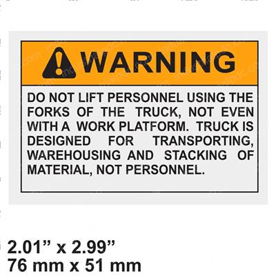 Picture of Decal - Warning Do Not Lift Pe