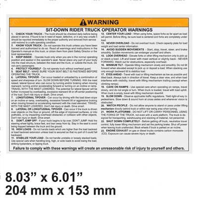 Picture of Decal - Operator Warning