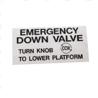 Picture of Decal - Emergency Down Sintra