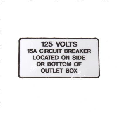 Picture of Decal - 125 Volts 15a Circuit