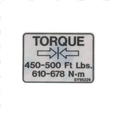 Picture of Decal - Torque Spec