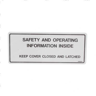 Picture of Decal - Oper. Instr. Enclosed