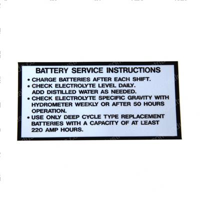 Picture of Decal - Battery Service Instr