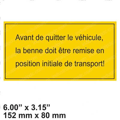 Picture of Decal - Bucket Return (fr)