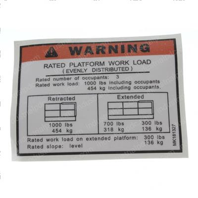 Picture of Decal - Rated Load