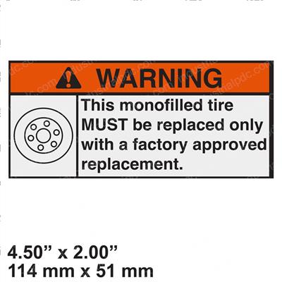 Picture of Decal - Warning Tire Replaced