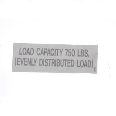 Picture of Decal - Load Capacity 750 Lbs.