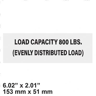 Picture of Decal - Load Capacity 800 Lbs.