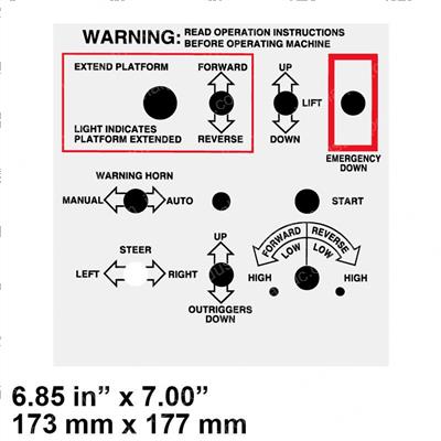 Picture of Decal - Aerial Control Panel