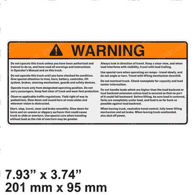 Picture of Decal -  Opr Instr Warning