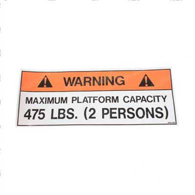 Picture of Decal - Capacity 475lbs 2-Pers