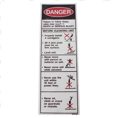 Picture of Decal - Danger Before Elevate