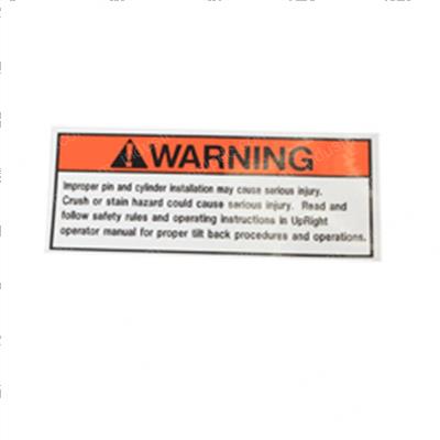 Picture of Decal - Warning Pin Install