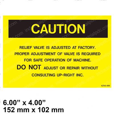 Picture of Decal - Caution Relief Valve