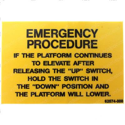 Picture of Decal - Emergency Procedure