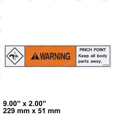 Picture of Decal - Warning Pinch Sintra