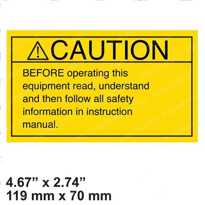 Picture of Decal - Caution Read Instructn
