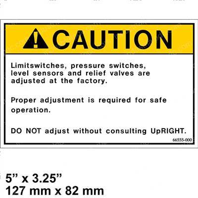 Picture of Decal - Caution Do Not Adjust
