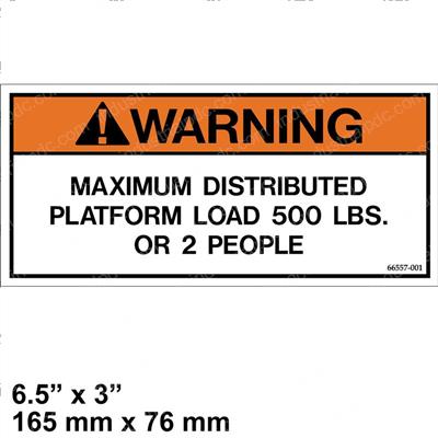 Picture of Decal - Max Load 500lbs