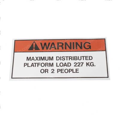 Picture of Decal - Warning Max Load 227kg