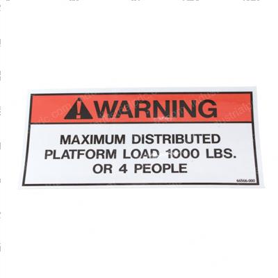 Picture of Decal - Warningmax Plt 1000lbs