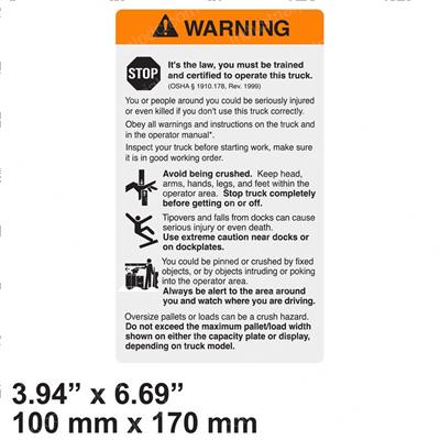 Picture of Decal - Warning General