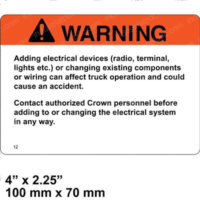 Picture of Warning Electrical Additions