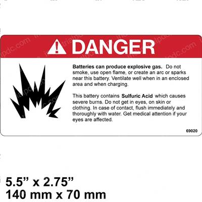 Picture of Decal - Danger Battery