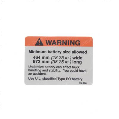Picture of Warning Battery Size