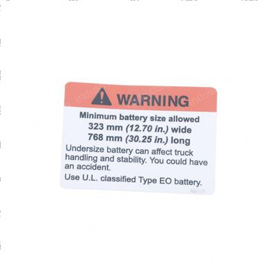 Picture of Warning Battery Size