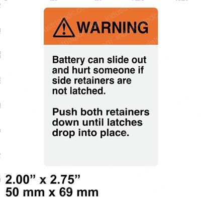 Picture of Warning Battery Retainer
