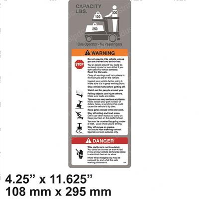 Picture of Warning/ Capacity Label