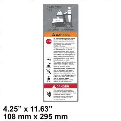 Picture of Warning/Capacity Label