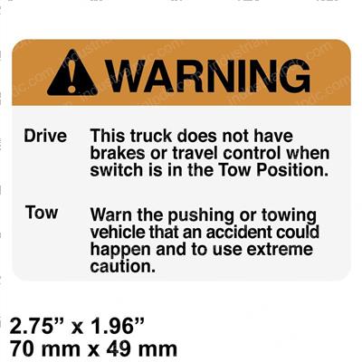 Picture of Warning Label Towing