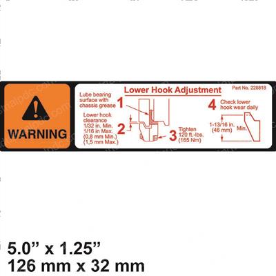 Picture of Decal - Lower Hook Adjust
