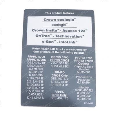 Picture of Label Patent Rr/Rd5000/S
