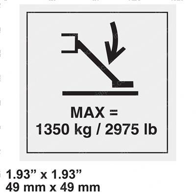 Picture of Decal - Cap. 1350kg/2975lb
