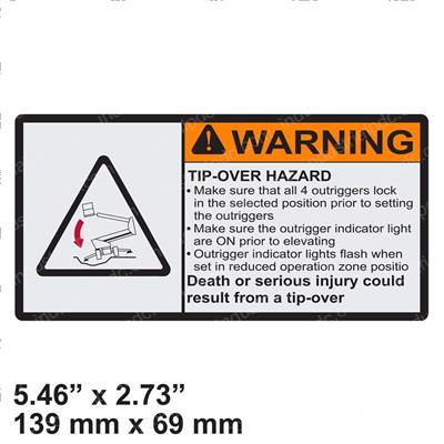 Picture of Decal - Warning Tip Over