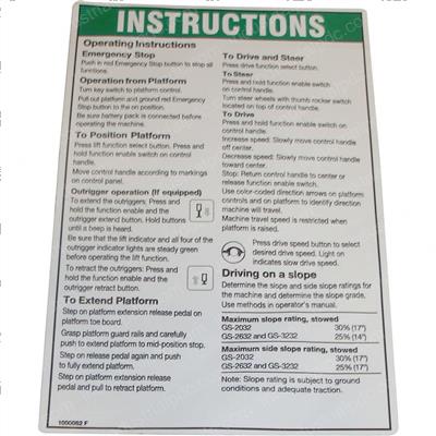 Picture of Decal - Oper Instructions