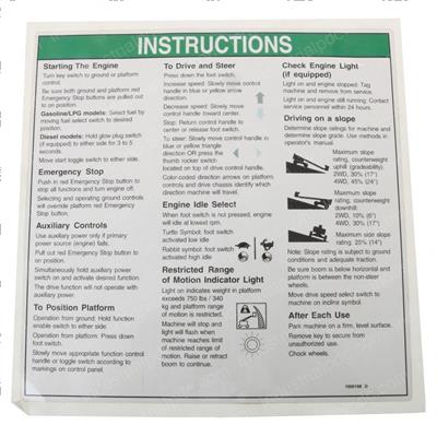 Picture of Decal Instr Oper Insts60hc