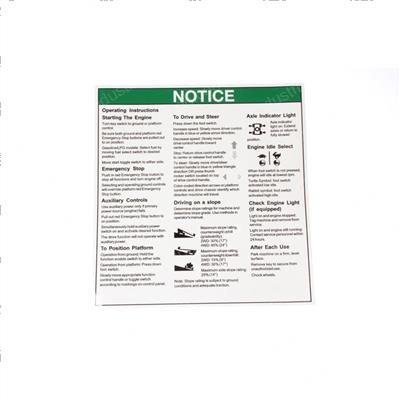 Picture of Decal Notice Operating Instic