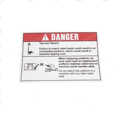Picture of Decal Danger Tip Over Plat