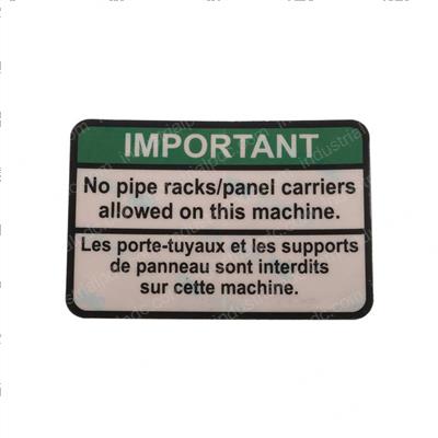 Picture of Decal-No Pipe Racks Allowed
