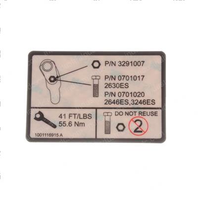 Picture of Decal - Retention Hardware