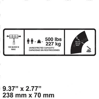 Picture of Decal-Max Cap. 500lbs/227kg