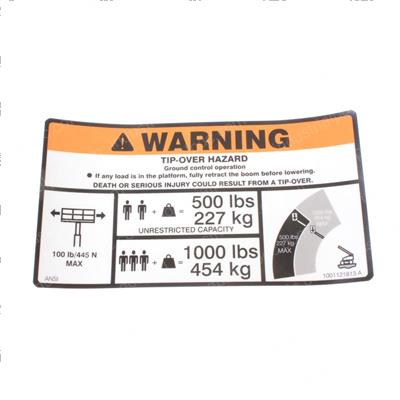 Picture of Decal-Warning Dual Cap. Dom.