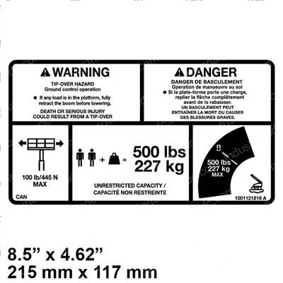 Picture of Decal-Warning- Max Cap.eng/Fre