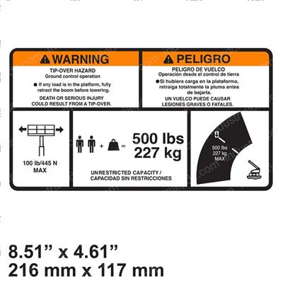Picture of Decal - Warning Max Cap.