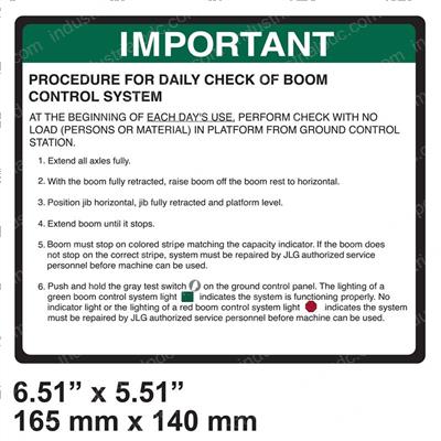Picture of Decal-Bcs Daily Check (ansi)